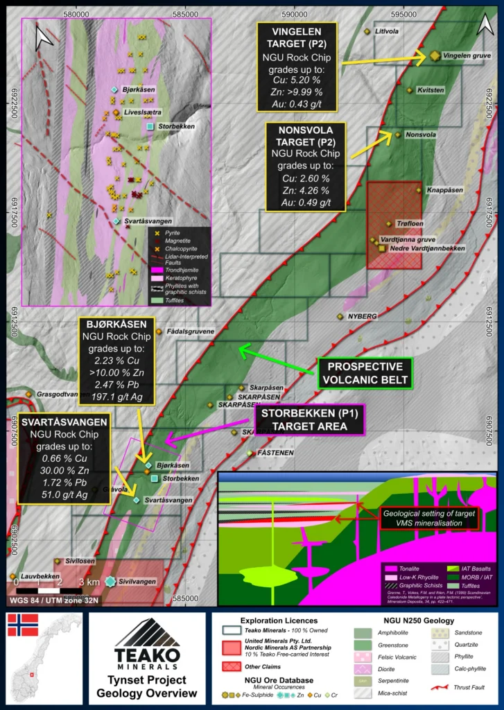 Figure 2: Tynset Geology Overview, Tynset project