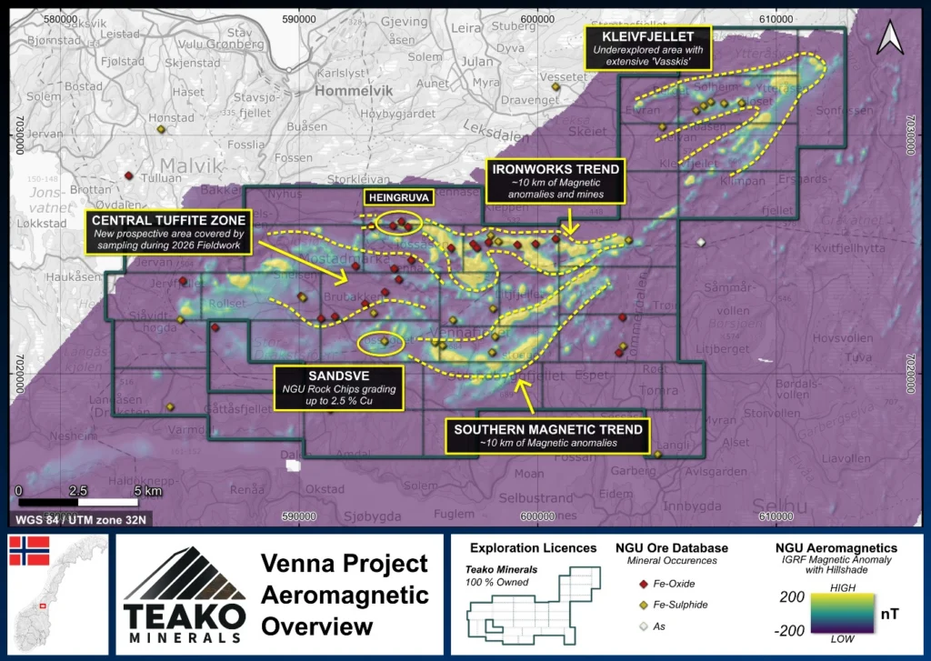 Figure 4: Venna magnetics overview, Venna project