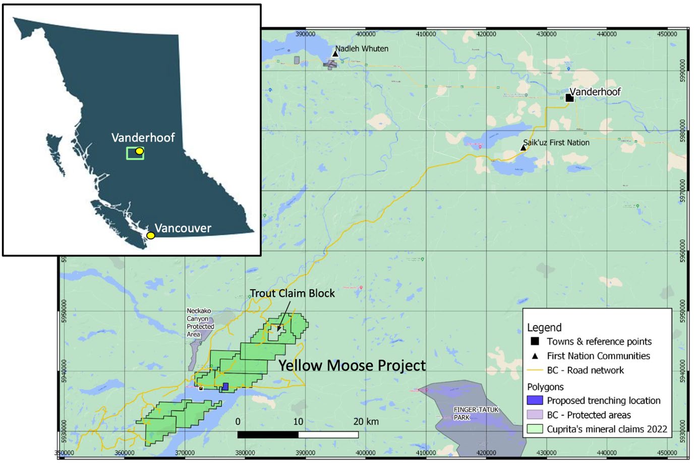 Figure 1: The Yellow Moose Project Claims