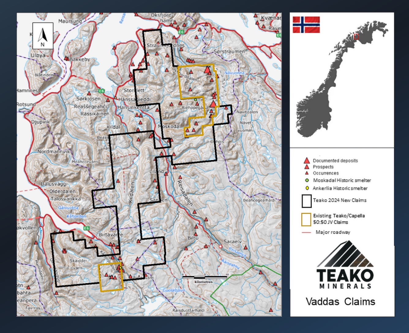 Figure 1: Vaddas Exploration Claims