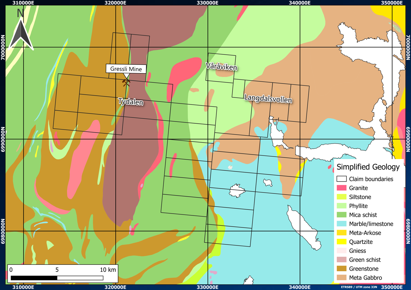 Figure 4: Geology map of the Tydalen project