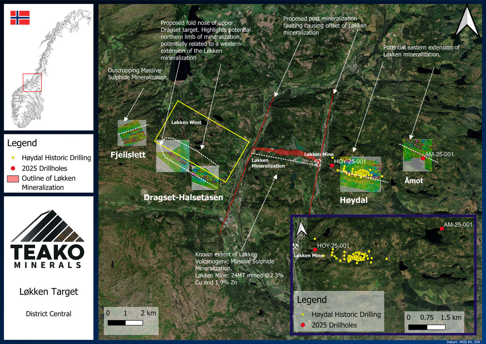 Figure 2: Area of primary focus at Dragset-Halsetasen 2025 program (yellow polygon)