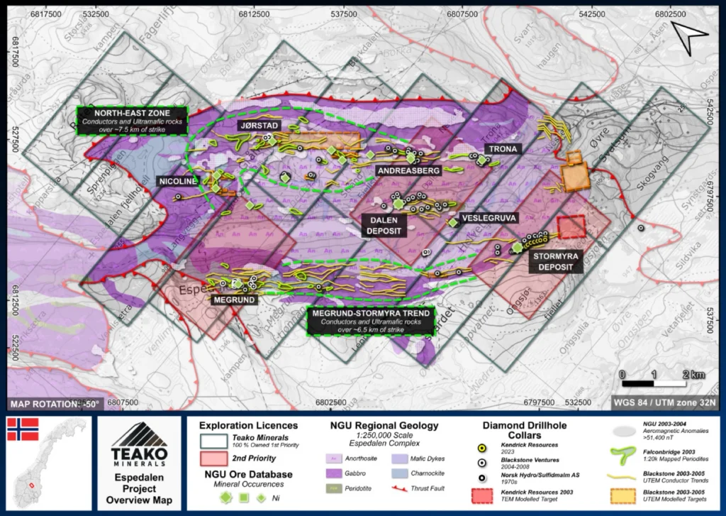 Overview map of the Espedalen project, Espedalen project