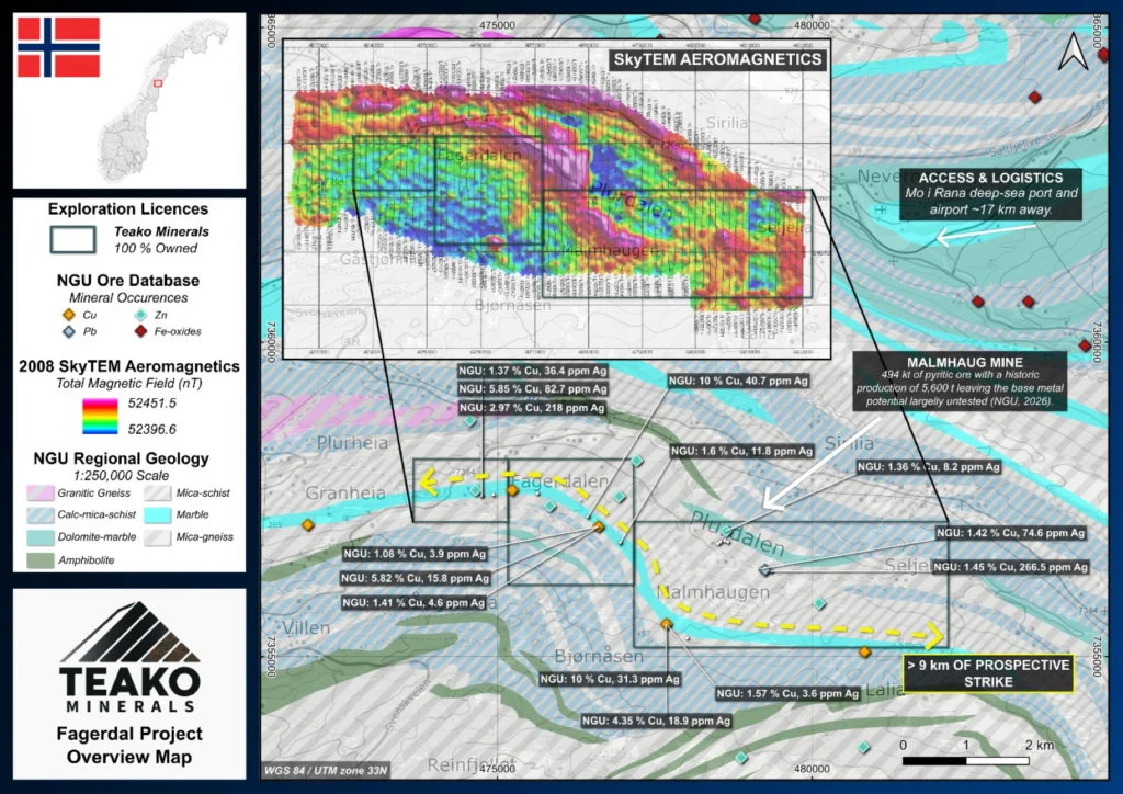 Geological Map of the Fagerdal project., Fagerdal project