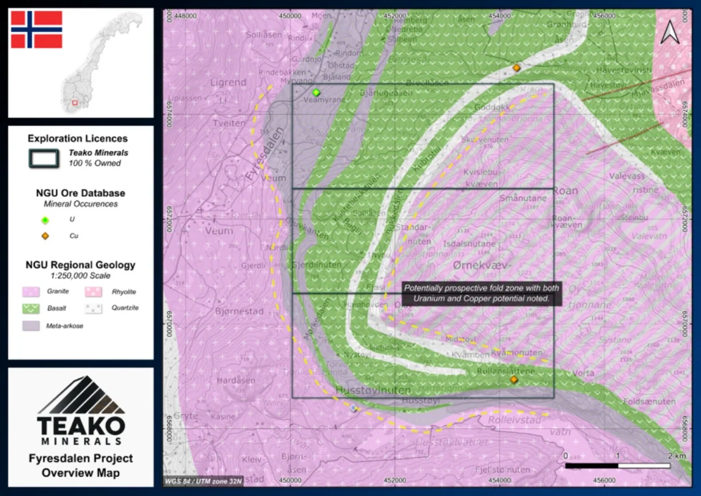 Overview map of the Fyresdalen project, Fyresdalen project
