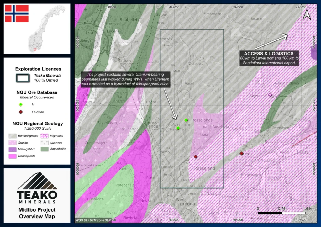 Midtbø overview map, Midtbø project