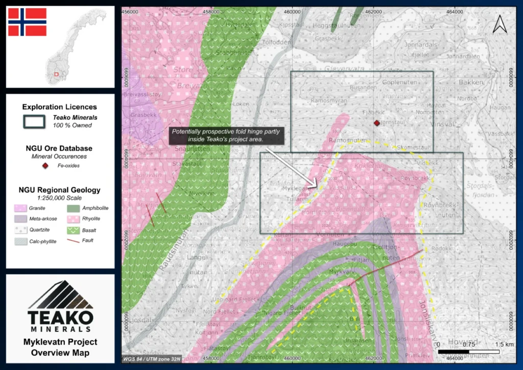 Geology Map of Myklevatn., Myklevatn project