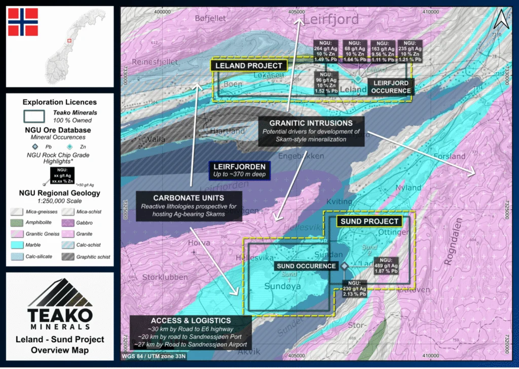 Figure 5: Overview of the Sund and Leland Projects, Sund project