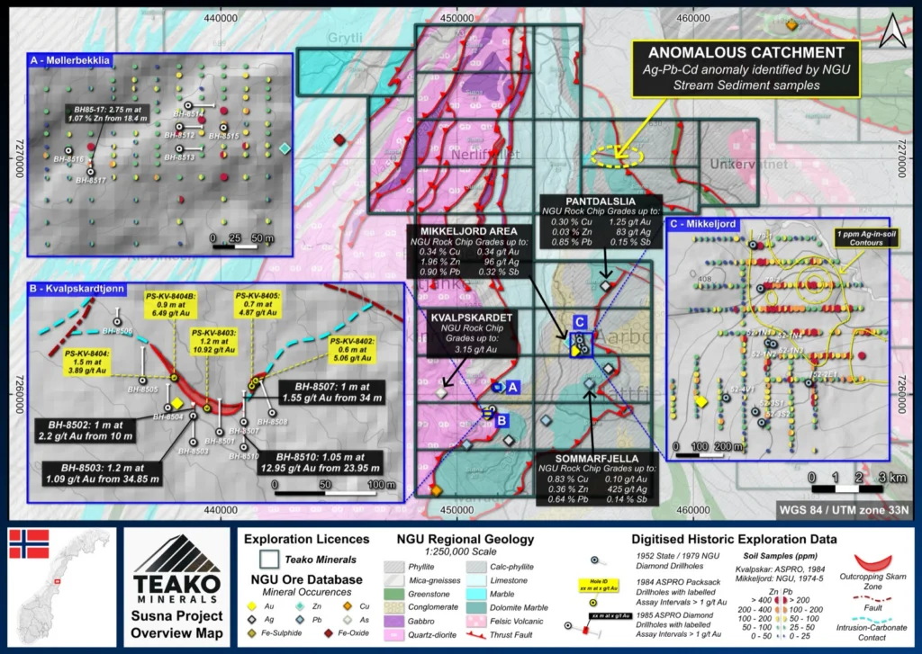 Susna project map, Susna project