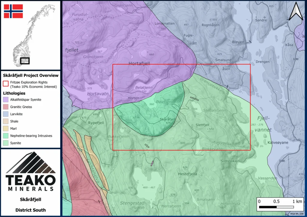 Figure 4: Skåråfjell project overview map, Skarafjell project