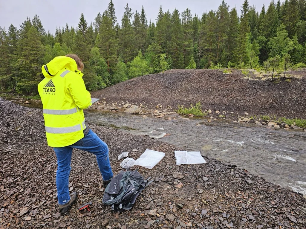 Sampling on tailings, Løkken Ophiolite project, Løkken Ophiolite project